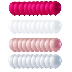 Ballonger 40-pack Rosa Metallic, Ljusrosa, Pärlemovit och Vit Ballonger 40-pack Rosa Metallic, Ljusrosa, Pärlemovit och Vit - 1