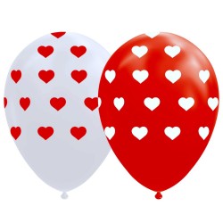Ballonger med Hjärtan Röda och vita - 8-pack Ballonger med Hjärtan Röda och vita - 8-pack - 1