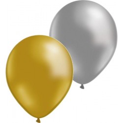 Ballonger 20 pack  Guld och silver 30 cm (20 tum) Ballonger 20 pack  Guld och silver 30 cm (20 tum) - 1