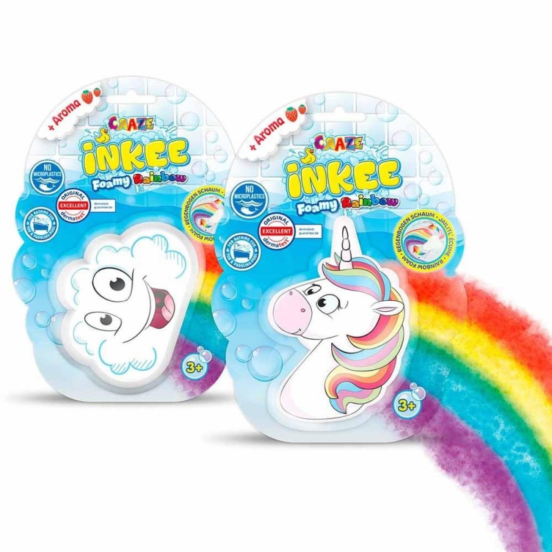 Badbomber – Skäm Bort Dig Själv med Avkopplande och Färgglada Badrutiner! - 2-pack INKEE Foamy Rainbow Skummande Badbomb med Reg