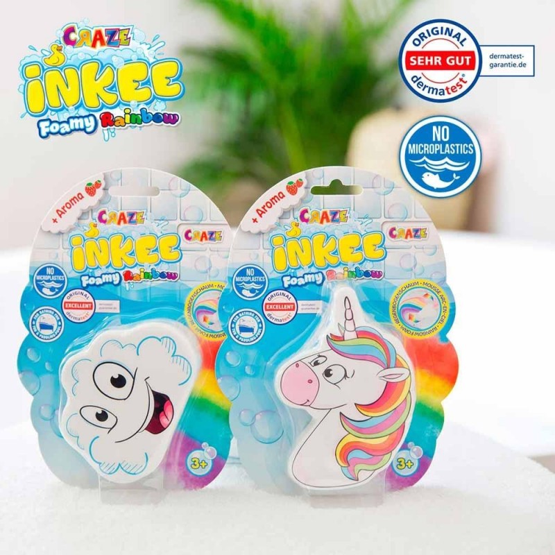Badbomber – Skäm Bort Dig Själv med Avkopplande och Färgglada Badrutiner! - 2-pack INKEE Foamy Rainbow Skummande Badbomb med Reg