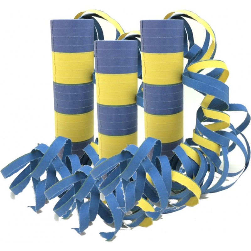 Serpentiner – Förvandla Din Fest med Färgglada och Lekfulla Dekorationer! - Serpentiner Gula och Blå 3-pack - 1