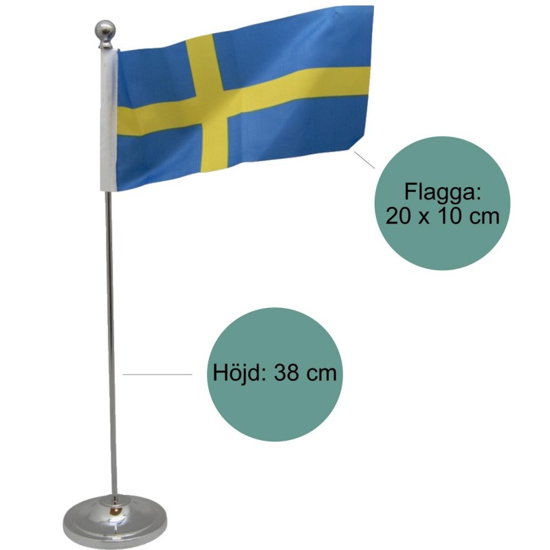 Midsommar - Pynt & Dekorationer - Sverige Bordsflagga Svensk Flagga Student Midsommar Födelsedag  - 3