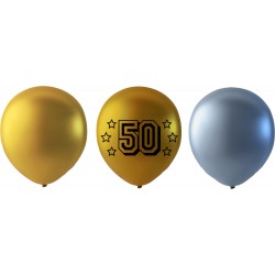 50 års ballonger mix guld/silver - Köp ballonger till 50-årsfesten | Sassier.se