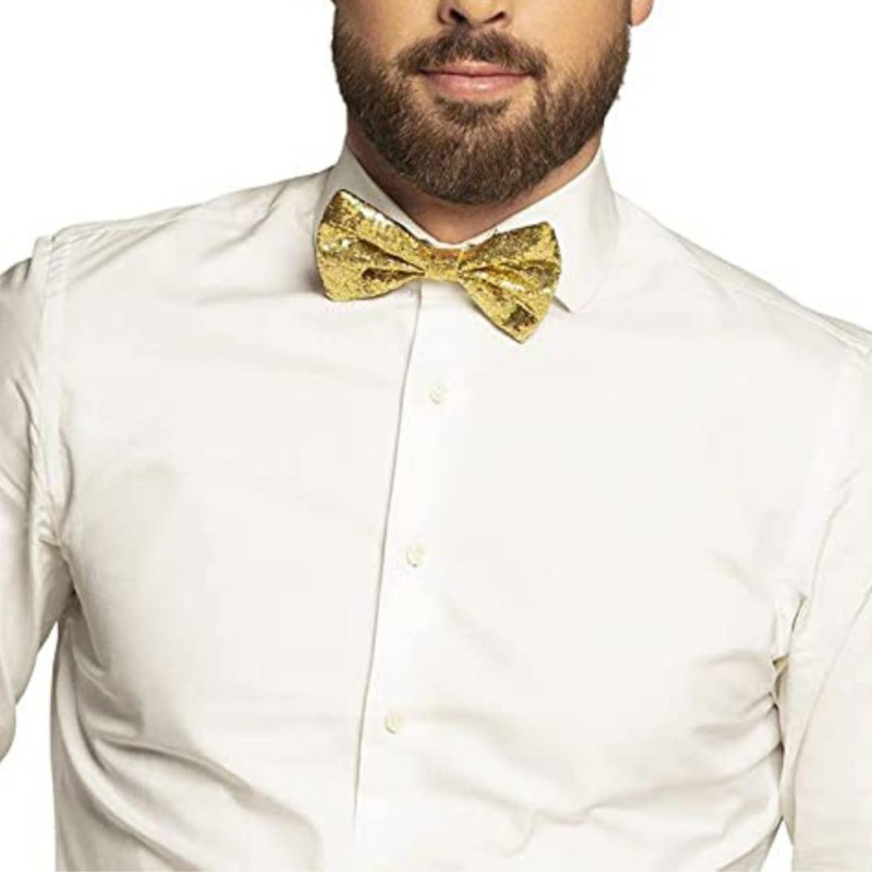 En glittrig guldfärgad fluga. Perfekt för festliga tillfällen!