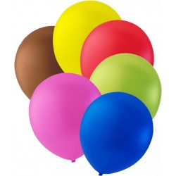 12-p ballonger Brun, Gul, Röd, Grön, Rosa och Blå - 12" (30cm) 12-p ballonger Brun, Gul, Röd, Grön, Rosa och Blå - 12" (30cm) - 