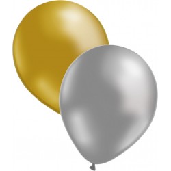 Ballonger 12-pack  Silver/Guld - 