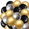 Ballonger 24-pack Guld/silver/svart - Ballonger Guld/silver/svart | Allt till din fest! | Sassier.se
