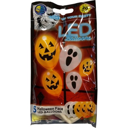 Halloween Dekoration - LED Halloween ballonger Orange och Vita - 1
