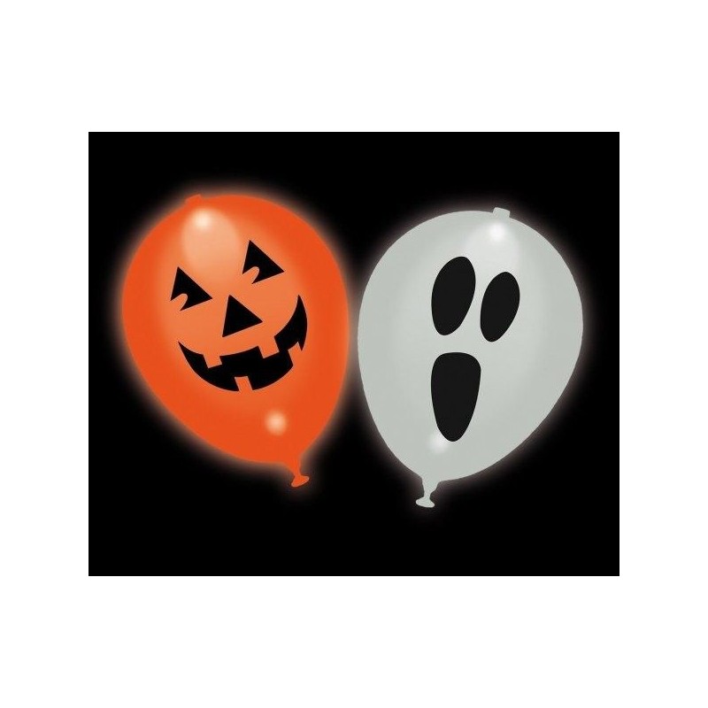 Halloween Dekoration - LED Halloween ballonger Orange och Vita - 2