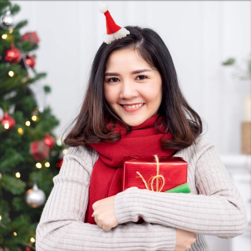 jul julfest juldekorationer julpynt - Tomteluva mini | Liten Charmig Tomtehatt - 2