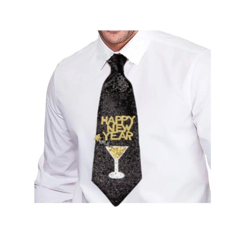 Nyårsdekorationer - Nyårsfest - Nyårsslips | Slips till nyår med texten HAPPY NEW YEAR - 2
