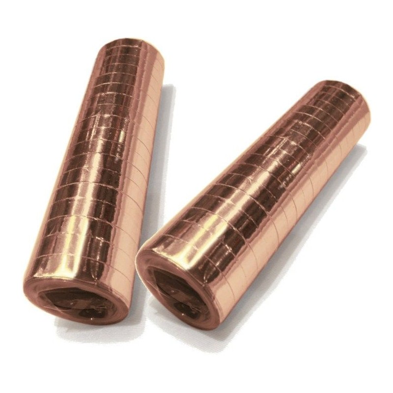 Serpentiner – Förvandla Din Fest med Färgglada och Lekfulla Dekorationer! - Serpentiner Metallic Roséguld 2-pack - 1