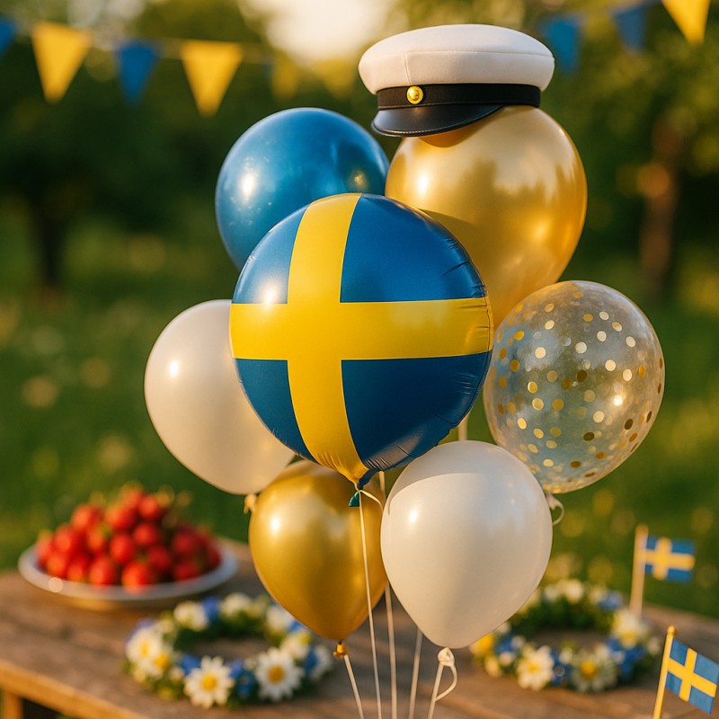 Miljöbild folieballong Svenska flaggan