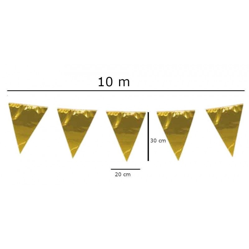 Flaggirlang - Vimpelgirlanger - Vimpelgirlang Guld Perfekt som Festdekor - 2