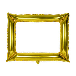 Guldig fyrkantig ballongram isolerad på vit bakgrund