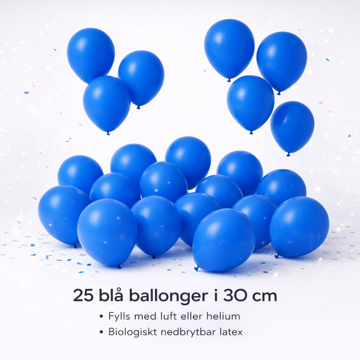 Ballonger Blå 25-pack – Biologiskt nedbrytbara blå latexballonger för fest och dekoration 2