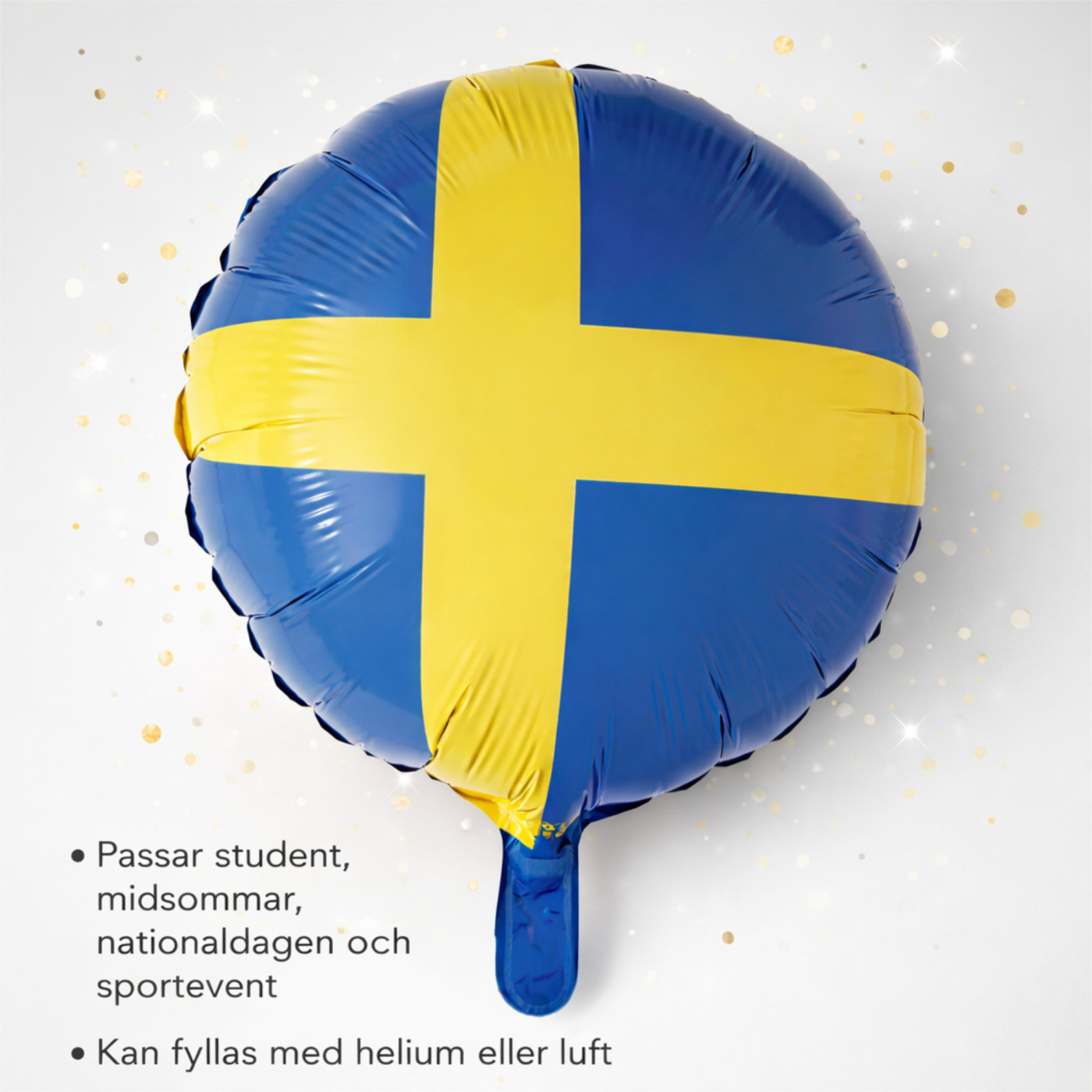 Folieballong Svenska Flaggan 46 cm för fest och dekoration 5