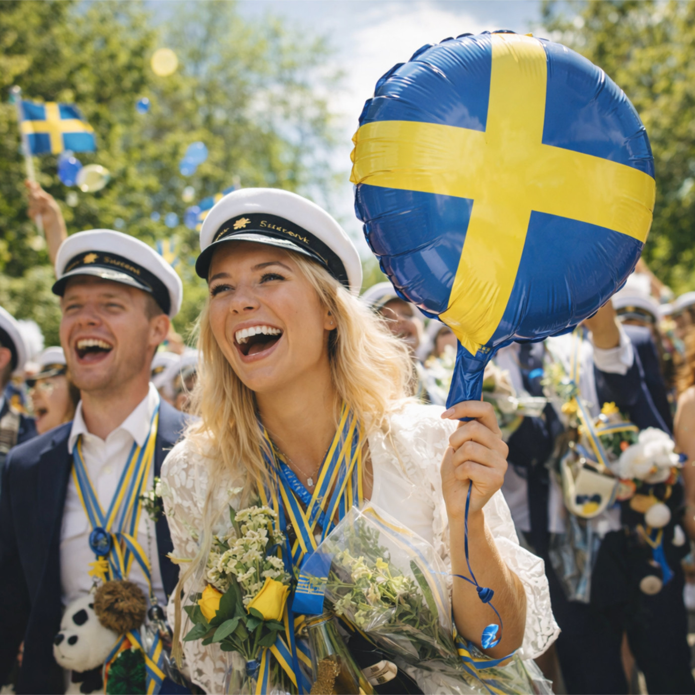 Folieballong Svenska Flaggan 46 cm för fest och dekoration 1