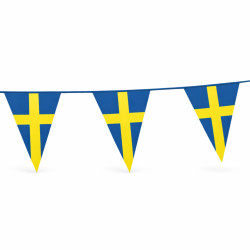 Svensk vimpelgirlang 10 meter – dekorativ girlang med svenska flaggor för fest och dekoration 1