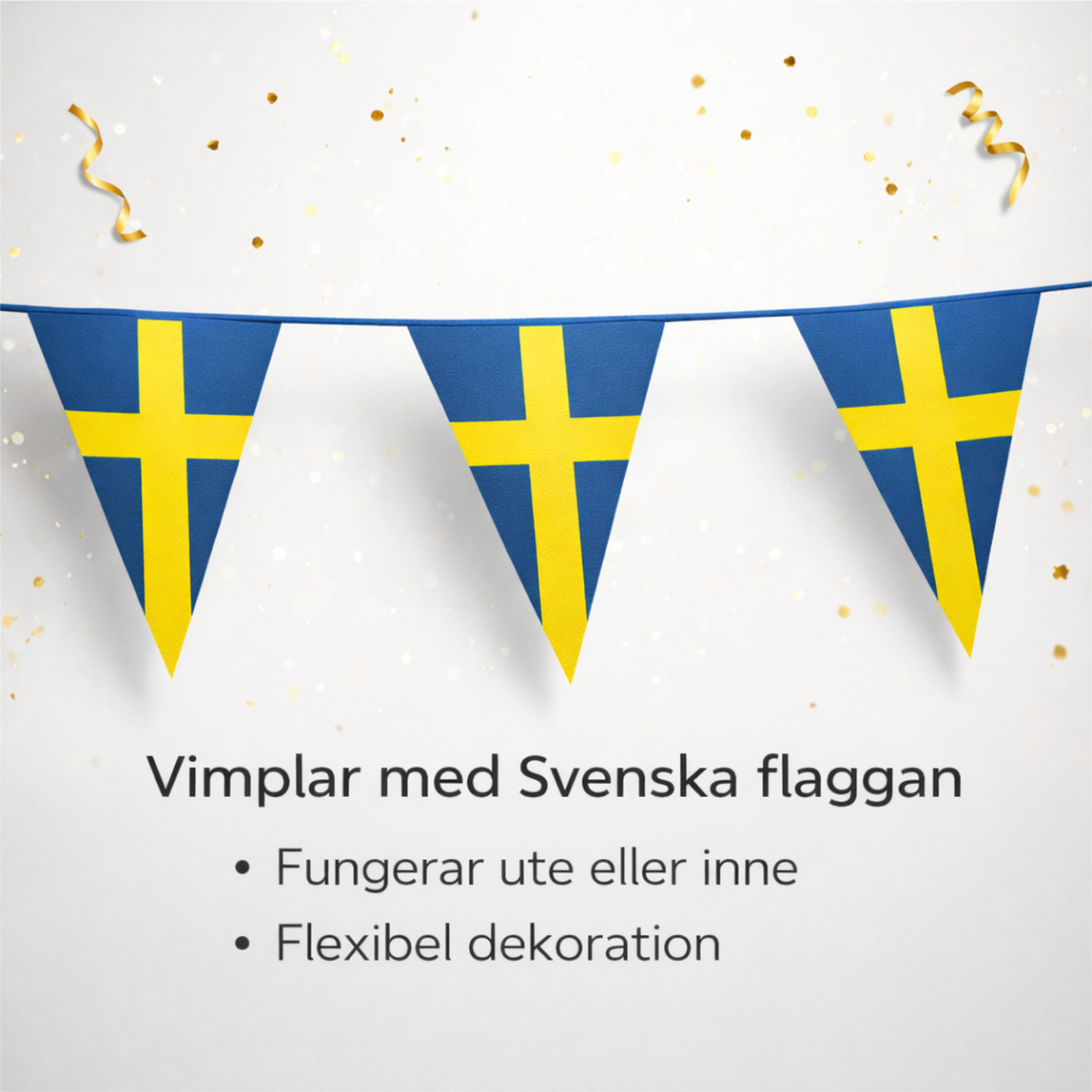Svensk vimpelgirlang 10 meter – dekorativ girlang med svenska flaggor för fest och dekoration 4