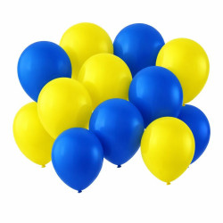 Ballonger gul och blå – 12-pack för fest och dekoration 1