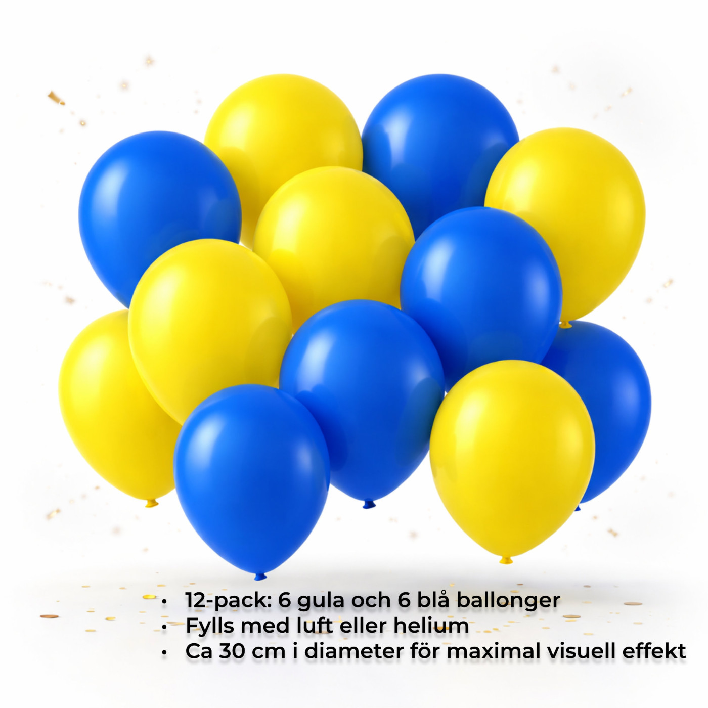 Ballonger gul och blå – 12-pack för fest och dekoration 3