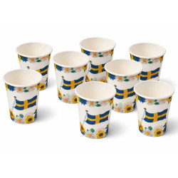 Blommönstrade pappersmuggar – 8-pack för fest och dekoration 1