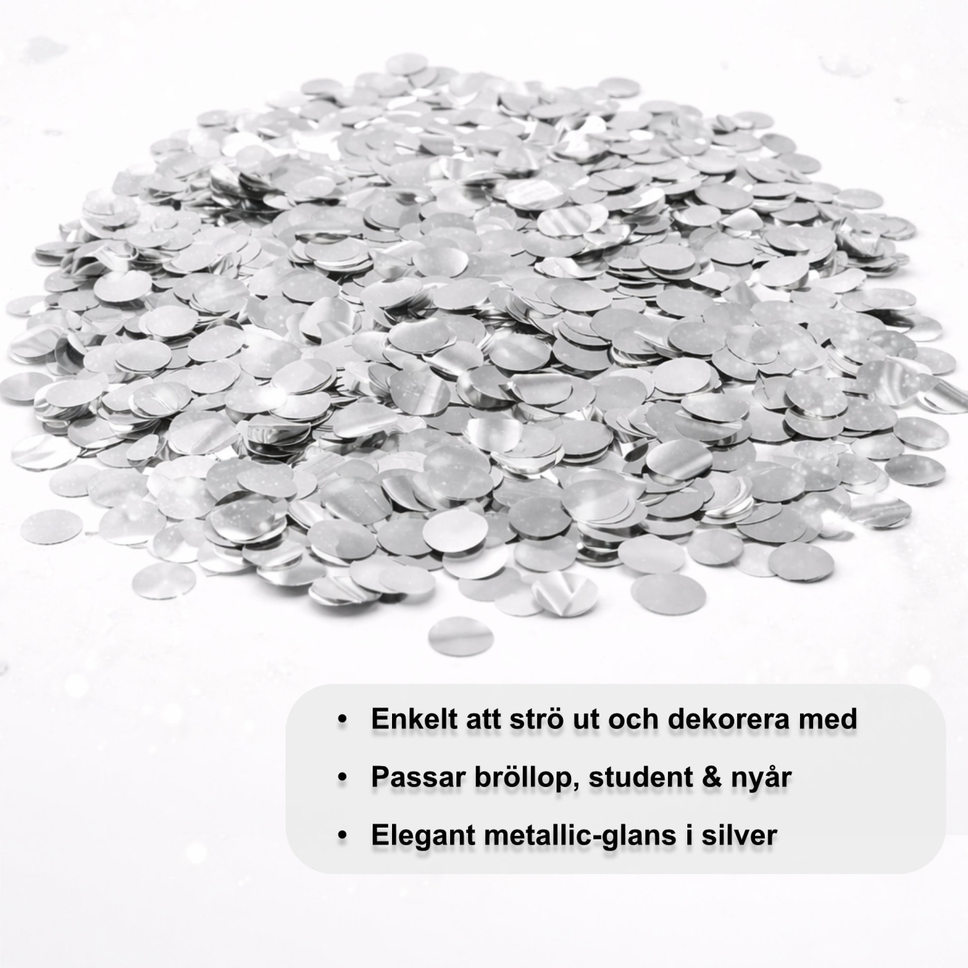 Silverfärgad konfetti – 30 g för fest och dekoration 3