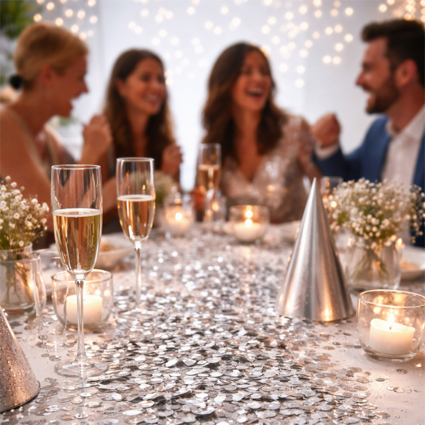 Silverfärgad konfetti – 30 g för fest och dekoration 2
