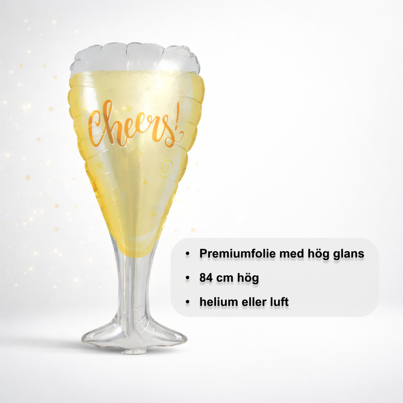 Folieballong Champagne Vinglas för fest och dekoration 4