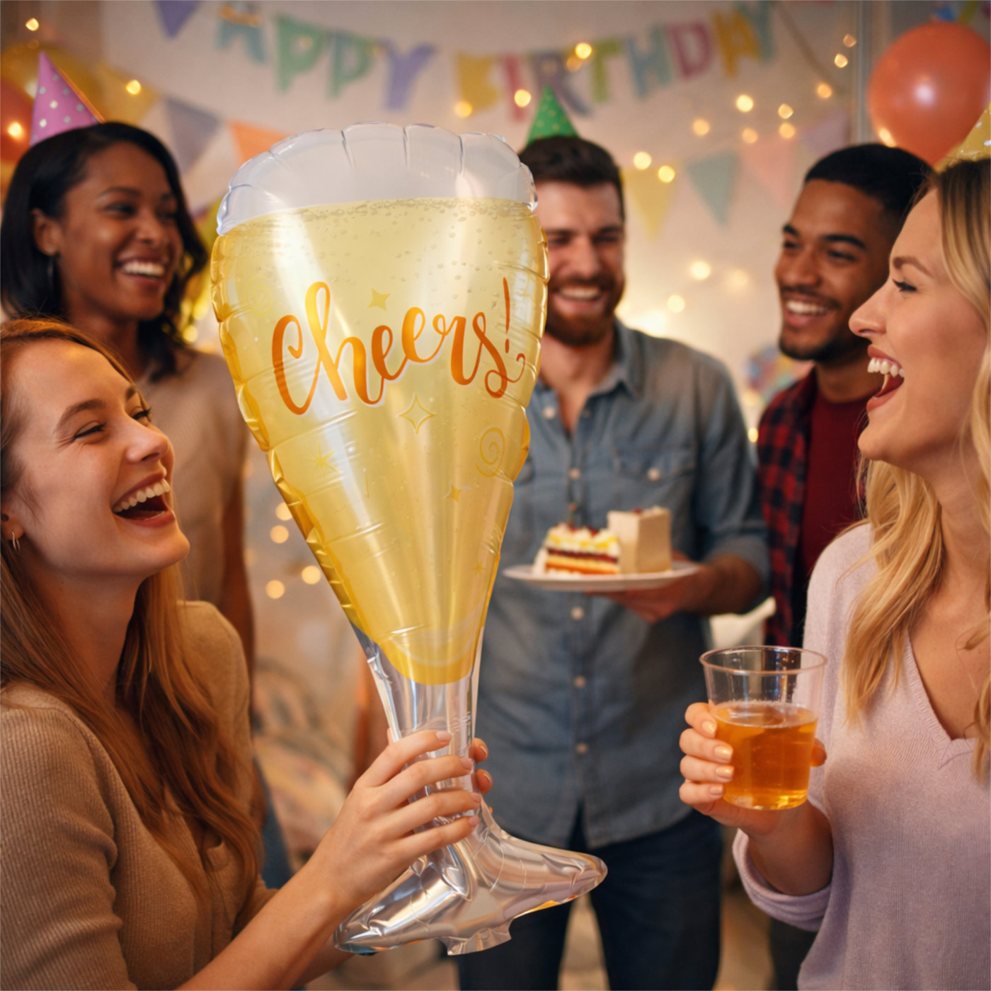 Folieballong Champagne Vinglas för fest och dekoration 2